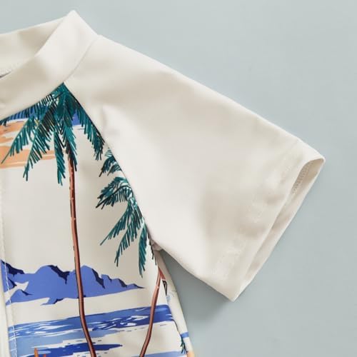 3-Piece Toddler Boys Swimming Set with Rash Guards Sunhat