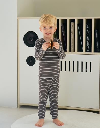 Moimoln 12M-8Y Ribbed Stripe Pajama Set