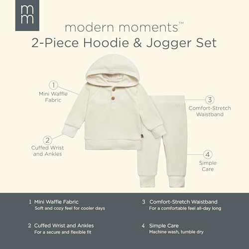Modern Moments by Gerber Baby Girls Cozy Waffle 2-Piece Set 100 Stretchy
