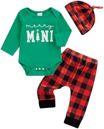 Newborn Baby Boy Girl Christmas Clothes 3-Piece Set