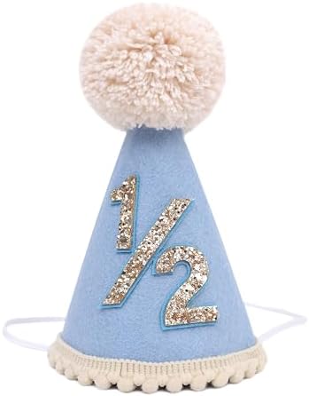 Half Birthday Cone Hat for Babies
