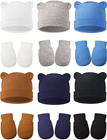 12-Piece Newborn Hat Mittens Gloves Set