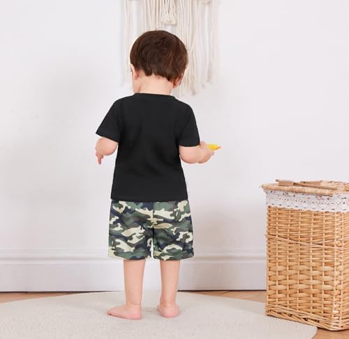 WDEHOW Trendy Toddler Kids Baby Boy Summer Outfits - 1T to 5T Camouflage Sets