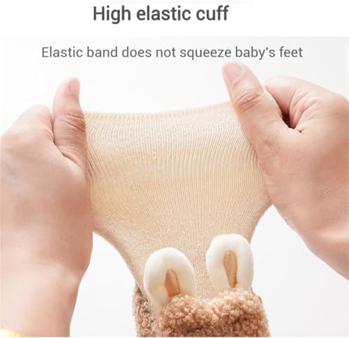 Baby Sock Shoes Non-Slip Warm Walking Slippers for Toddlers 2 Pairs