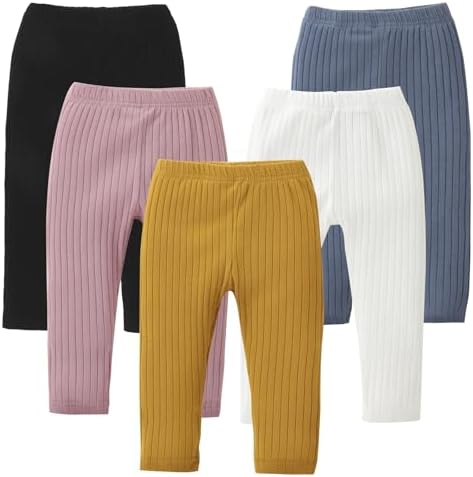 DREAM BUS 5 Pack Toddler Girl Cotton Joggers