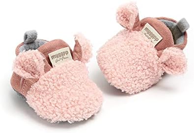 GDSDYM Baby Booties Cozy Fleece Slippers Soft Baby Shoes with Gripper Soles