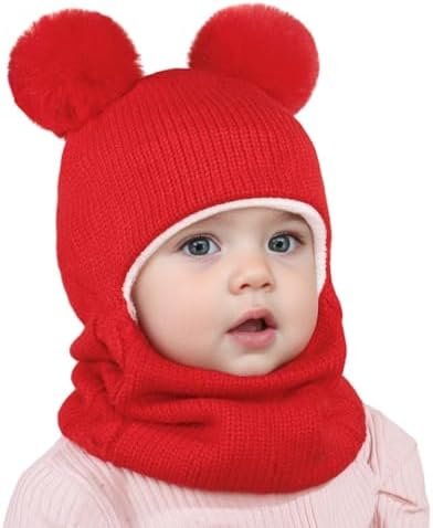 Toddlers Winter Bear Knitted Fleece Hat Set