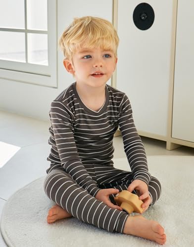 Moimoln 12M-8Y Ribbed Stripe Pajama Set