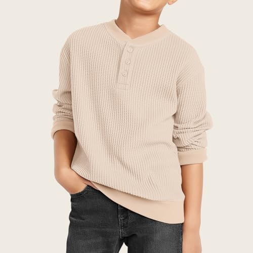 BOUTIKOME Waffle Sweatshirt Toddler Boys