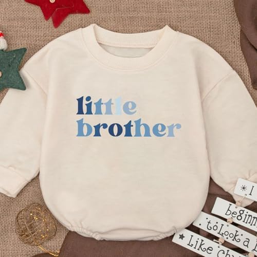 Perfect 2-Piece Baby Boy Romper Set Adorable Little Bro Outfit