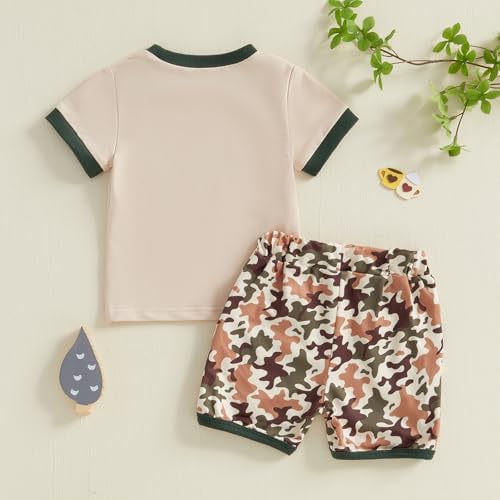 Brvxia Summer Challenge for Baby Boys T-Shirt Shorts Camouflage Elastic