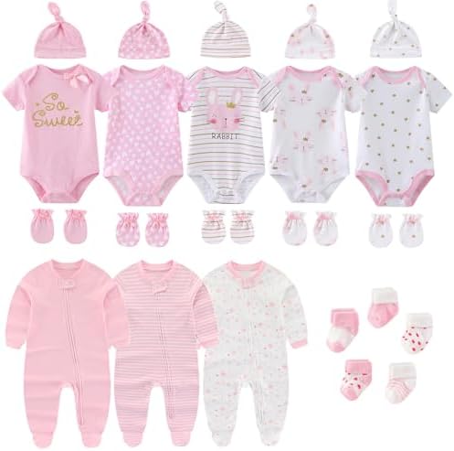 Ruliby Baby Layette Set for Pink Girls 0-12 Months - 23_pieces