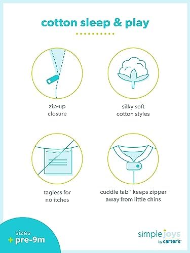 Simple Joys by Carters Baby Neutral 2-Pack Cotton Footed Sleep Play
