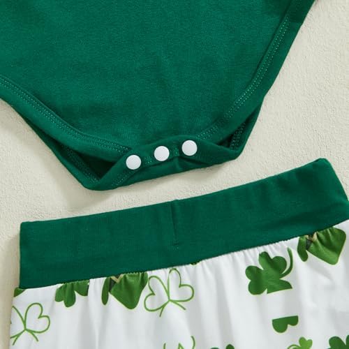 BemeyourBBs First St Patricks Day Baby Boy Outfit shamrock romper and pants set