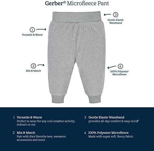 Gerber Microfleece Pants for Baby Boys 4-Pack
