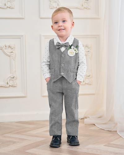 CocoRARA Baby Boy Tuxedo weaken Outfit Set