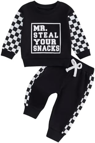 BeQeuewll Toddler Fall Winter 2-Piece Sweatsuit Set