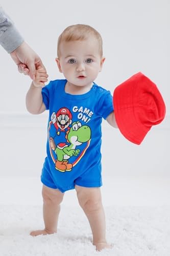 Super Mario Mario Yoshi Romper Sun Hat