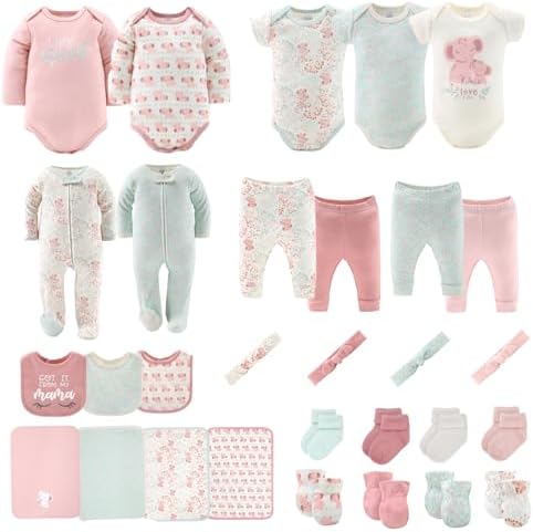 Peanutshell Baby Layette Set - Soft Cohesive Collection for newborn Girls