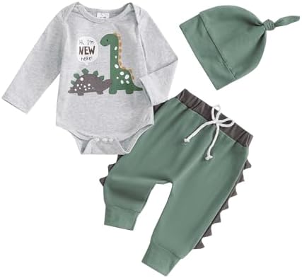 Newborn Boy Dinosaur Romper Set Trendy Cozy for Little Brooks