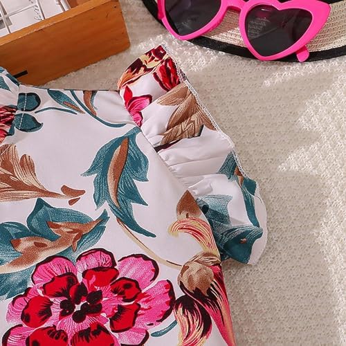 Moonker Girls Print Top Pants Set Toddler Summer Clothes