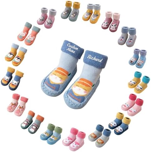 Personalized Baby Socks with embroidery for toddlers - Soft non-slip unique design