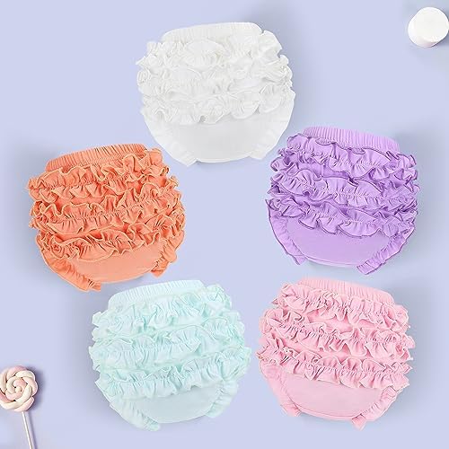 5-Piece Poocen Ruffle Diaper Cover Set for Toddler Girls