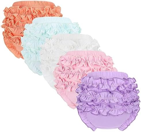 5-Piece Poocen Ruffle Diaper Cover Set for Toddler Girls