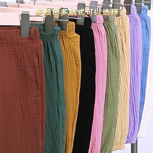 EISHOW Toddler Cotton Linen Trousers for Girls Boys