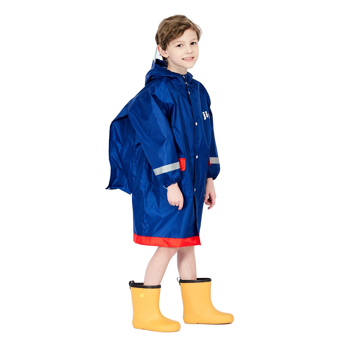 Fewlby Kids waterproof raincoat with reflective features for rainy days