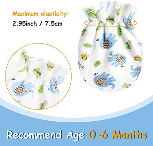 Geyoga 24 Pairs Newborn Baby Mittens - Soft Elastic Gloves for Babies