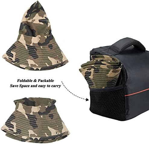 OvoY Toddler Sun Hat Bucket Boys Camouflage Fishman Cap Packable