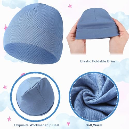 Newcotte 6 Pack Preemie Baby Hats Cotton Preemie Beanie for Premature