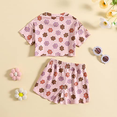 FYBITBO Toddler Girl Floral Print Summer Short Set