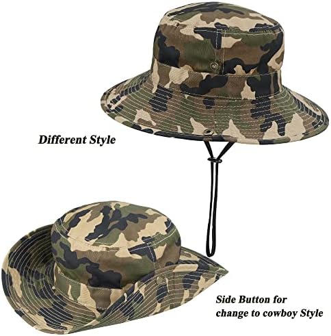 OvoY Toddler Sun Hat Bucket Boys Camouflage Fishman Cap Packable