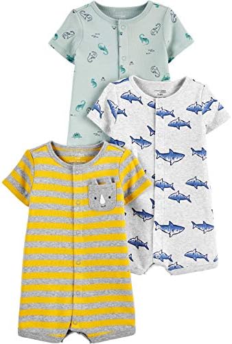 Stylish 3-Pack of Snap-On Rompers for Baby