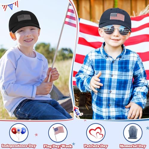 Perfect_sun grilled USA flag baseball cap for toddlers