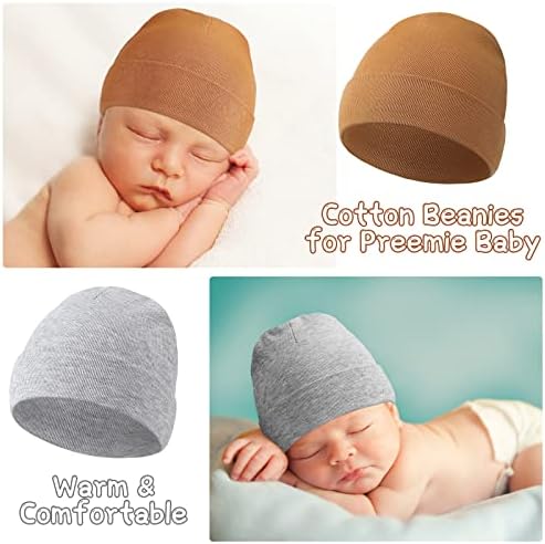 Newcotte 6 Pack Preemie Baby Hats Cotton Preemie Beanie for Premature