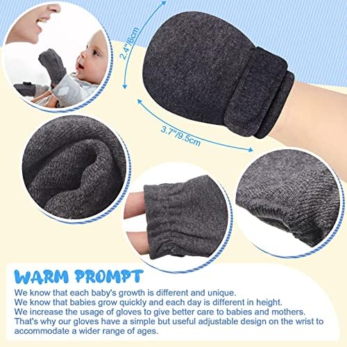 Newcotte Baby Mittens Adjustable Soft Warm for Newborns