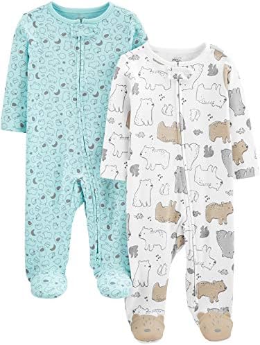 Simple Joys by Carters Baby Neutral 2-Pack Cotton Footed Sleep Play