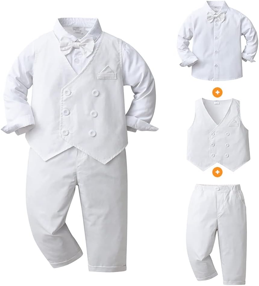 IDOPIP toddler boys winter formal tuxedo outfit set