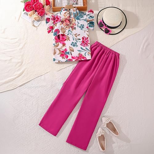 Moonker Girls Print Top Pants Set Toddler Summer Clothes