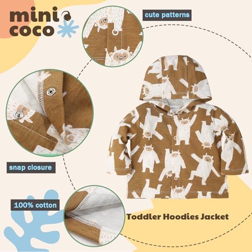 Minicoco Baby Toddler 100 Cotton Fall Spring Hoodie Perfect for Cooling Seasons