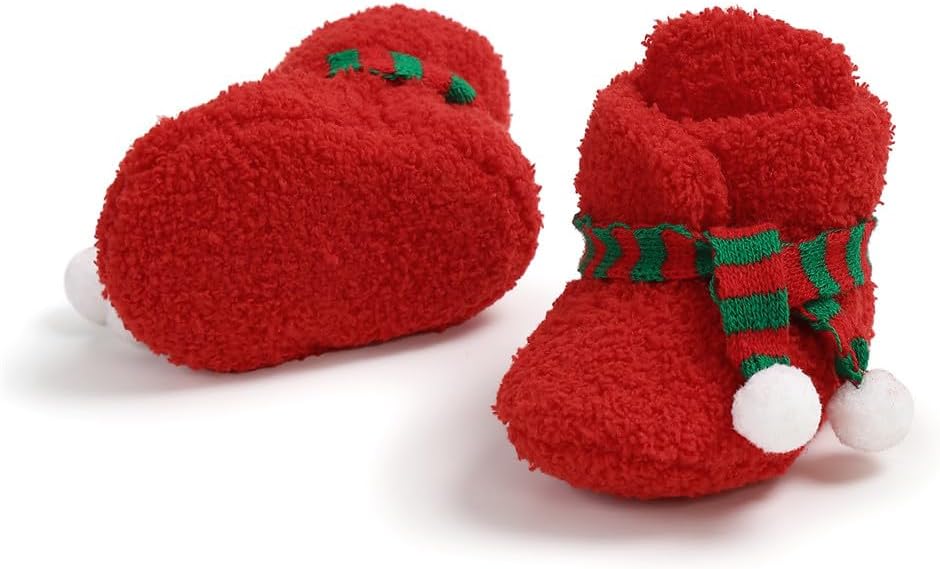 Stylish Cartoon Fleece Slippers Cozy Winter Booties for Babies