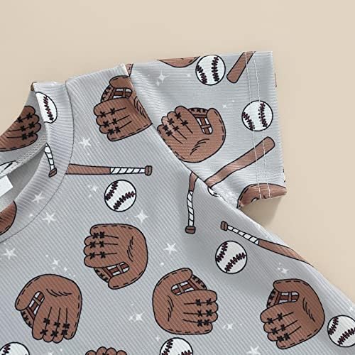 Baseball Print Short Sleeve Romper for Baby