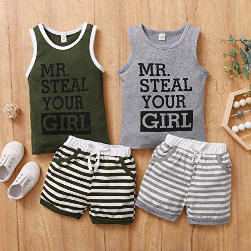 One Opening Baby Boys Tank Tops Shorts Set for Summer