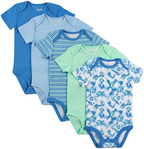 Hanes Baby Toddler Ultimate Flexy Short Sleeve Bodysuit 5-Pack