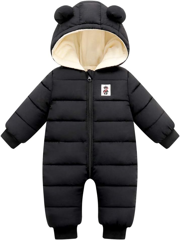 Cute Baby Boys Snowsuit for Newborn Girls Winter Jumpsuit