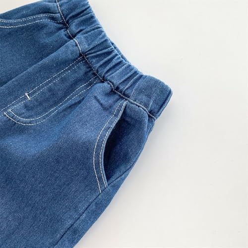 Baby Boys Elastic Waist Jeans with Bear Print