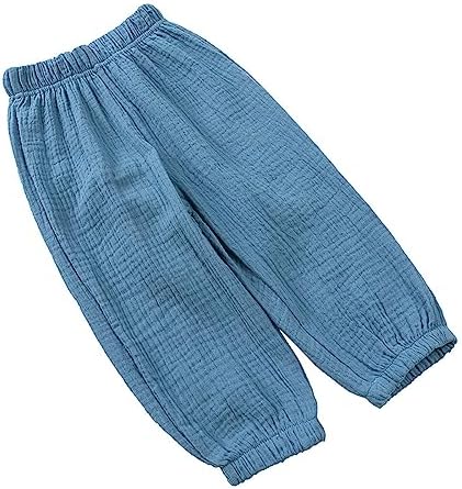 EISHOW Toddler Cotton Linen Trousers for Girls Boys